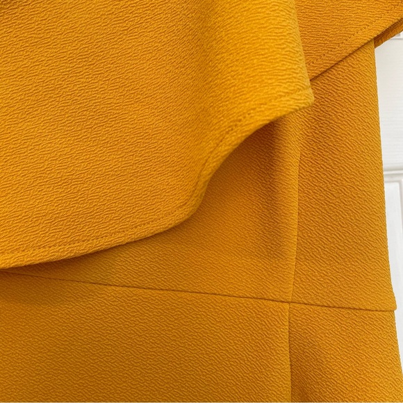 MINKPINK Mustard Yellow Ruffle One Shoulder Mini Dress - Medium - Picture 8 of 9